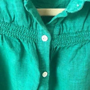 Lands End green linen shirt